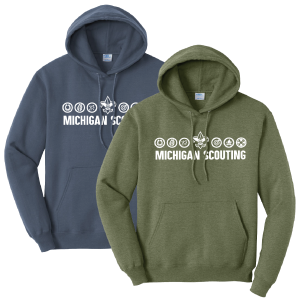 Michigan Scouting Logo Hooded Sweatshirt Adult Sizes